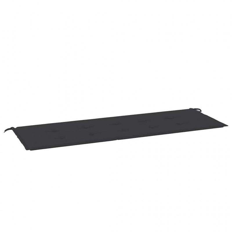 Ławka ogrodowa z czarną poduszką, 150 cm, lite drewno tekowe