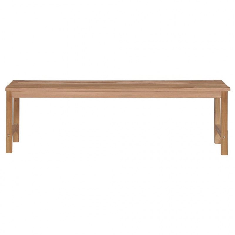 Ławka ogrodowa z szarą poduszką, 150 cm, lite drewno tekowe