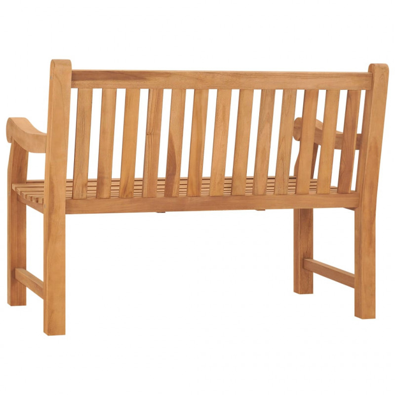 Ławka ogrodowa z poduszką, 120 cm, lite drewno tekowe