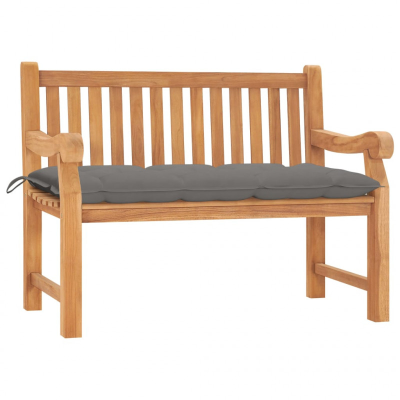Ławka ogrodowa z poduszką, 120 cm, lite drewno tekowe