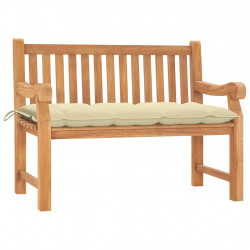 Ławka ogrodowa z poduszką, 120 cm, lite drewno tekowe