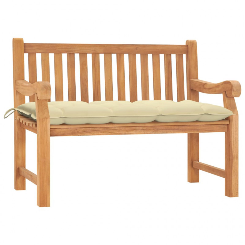 Ławka ogrodowa z poduszką, 120 cm, lite drewno tekowe
