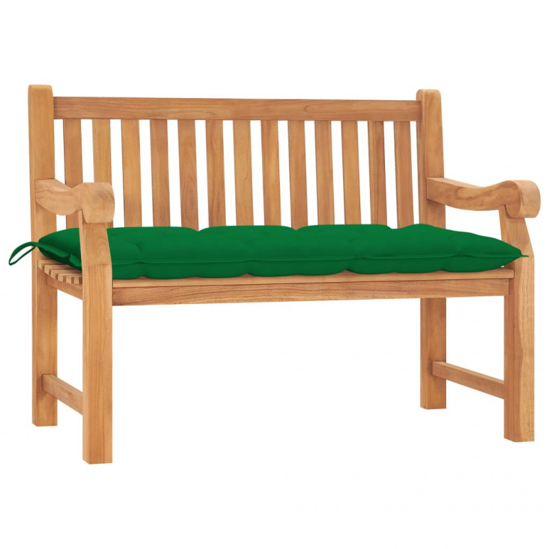 Ławka ogrodowa z poduszką, 120 cm, lite drewno tekowe