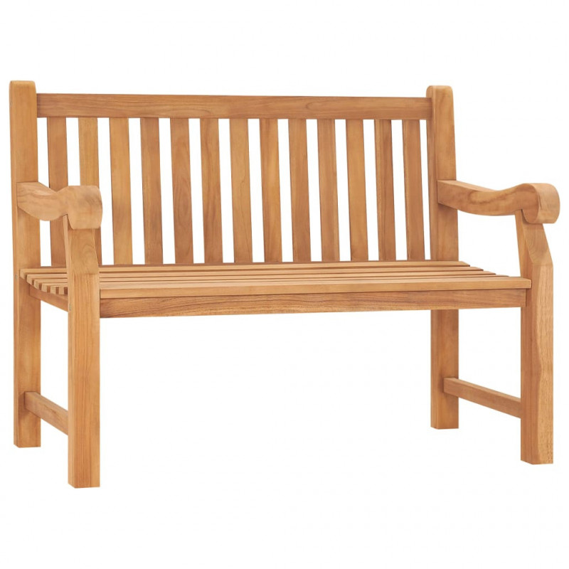 Ławka ogrodowa z poduszką, 120 cm, lite drewno tekowe