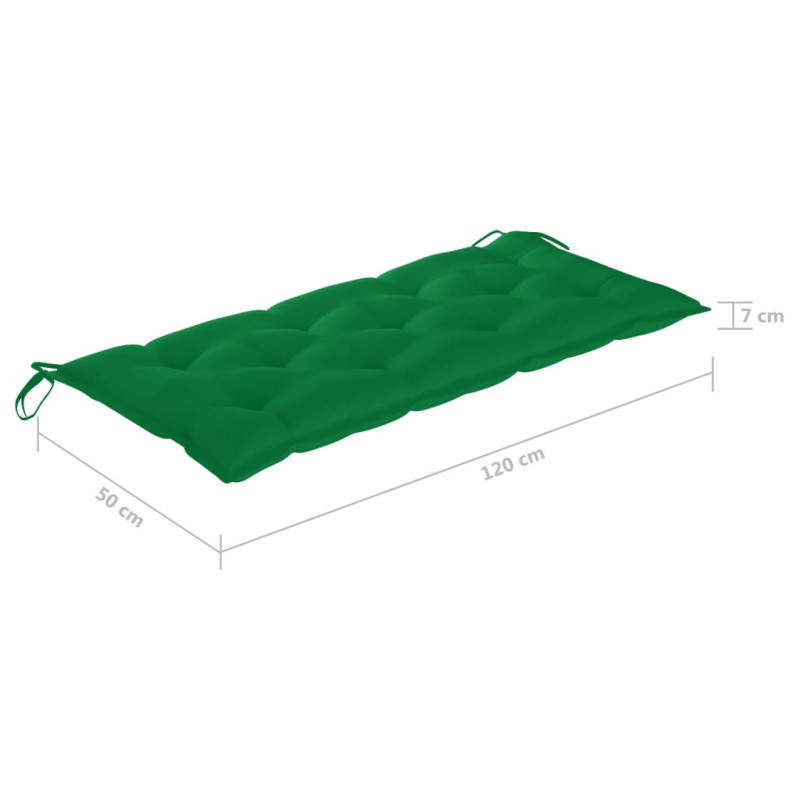 Ławka ogrodowa z poduszką, 120 cm, lite drewno tekowe