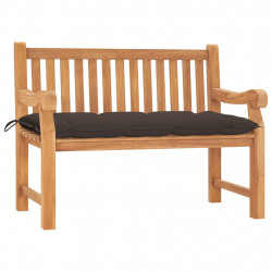 Ławka ogrodowa z poduszką, 120 cm, lite drewno tekowe