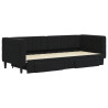 Sofa rozsuwana z szufladami, czarna, 80x200 cm, aksamit