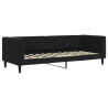 Sofa rozsuwana z szufladami, czarna, 80x200 cm, aksamit