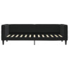 Sofa rozsuwana z szufladami, czarna, 80x200 cm, aksamit