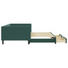 Sofa rozsuwana z szufladami, ciemnozielona, 100x200 cm, aksamit