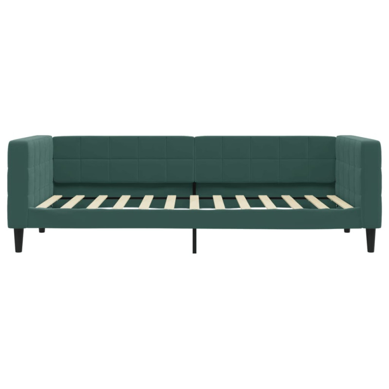 Sofa rozsuwana z szufladami, ciemnozielona, 100x200 cm, aksamit