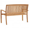 Sztaplowana ławka ogrodowa z poduszką, 128,5 cm, drewno tekowe