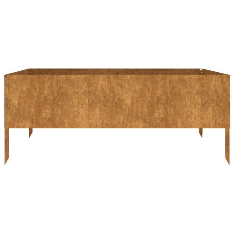 Podwyższona donica, 100x100x41 cm, stal kortenowska