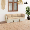 Ogrodowa sofa 3-osobowa z palet, z poduszkami, drewno świerkowe