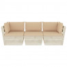 Ogrodowa sofa 3-osobowa z palet, z poduszkami, drewno świerkowe