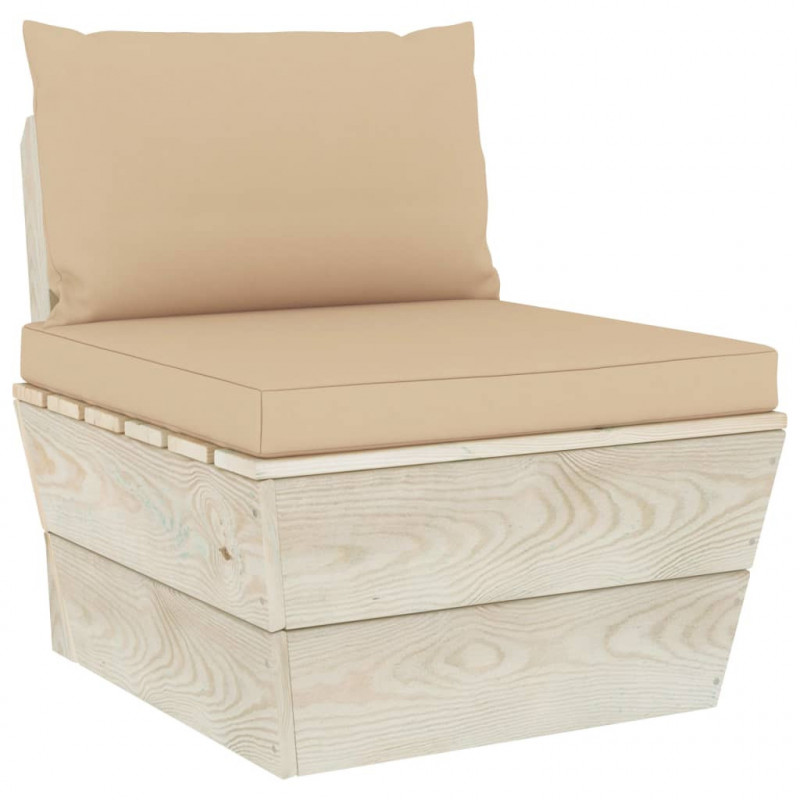 Ogrodowa sofa 3-osobowa z palet, z poduszkami, drewno świerkowe