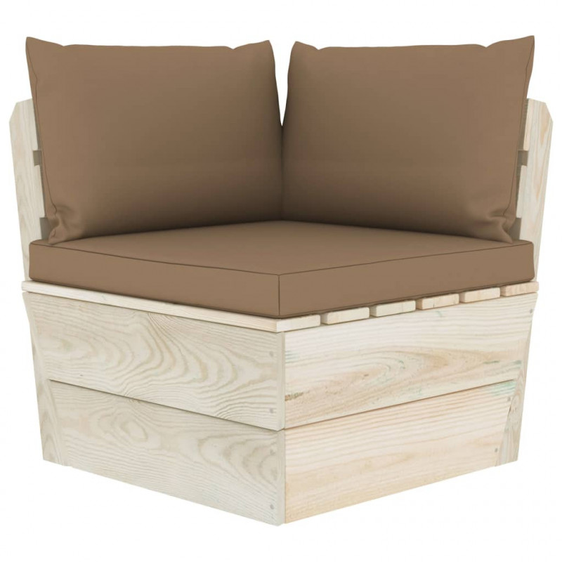 Ogrodowa sofa 3-osobowa z palet, z poduszkami, drewno świerkowe
