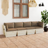 Ogrodowa sofa 4-osobowa z palet, z poduszkami, drewno świerkowe