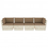 Ogrodowa sofa 4-osobowa z palet, z poduszkami, drewno świerkowe