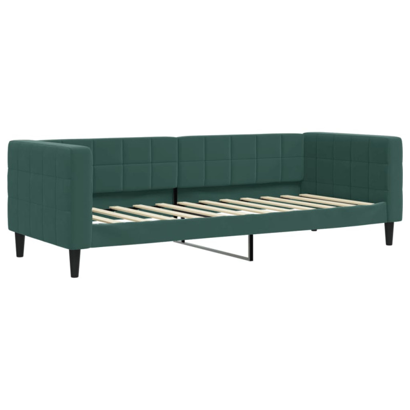Sofa rozsuwana z szufladami, ciemnozielona, 80x200 cm, aksamit
