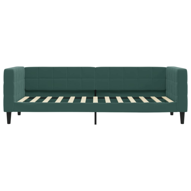 Sofa rozsuwana z szufladami, ciemnozielona, 80x200 cm, aksamit
