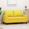 Sofa 2-osobowa, jasnożółta, 120 cm, tapicerowana tkaniną