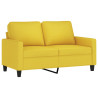 Sofa 2-osobowa, jasnożółta, 120 cm, tapicerowana tkaniną