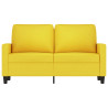 Sofa 2-osobowa, jasnożółta, 120 cm, tapicerowana tkaniną