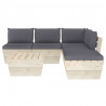 6-cz. zestaw wypoczynkowy z palet, z poduszkami, świerk