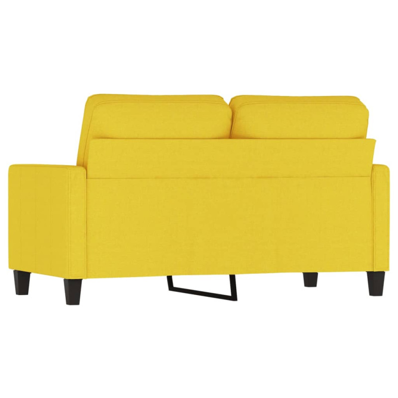 Sofa 2-osobowa, jasnożółta, 120 cm, tapicerowana tkaniną
