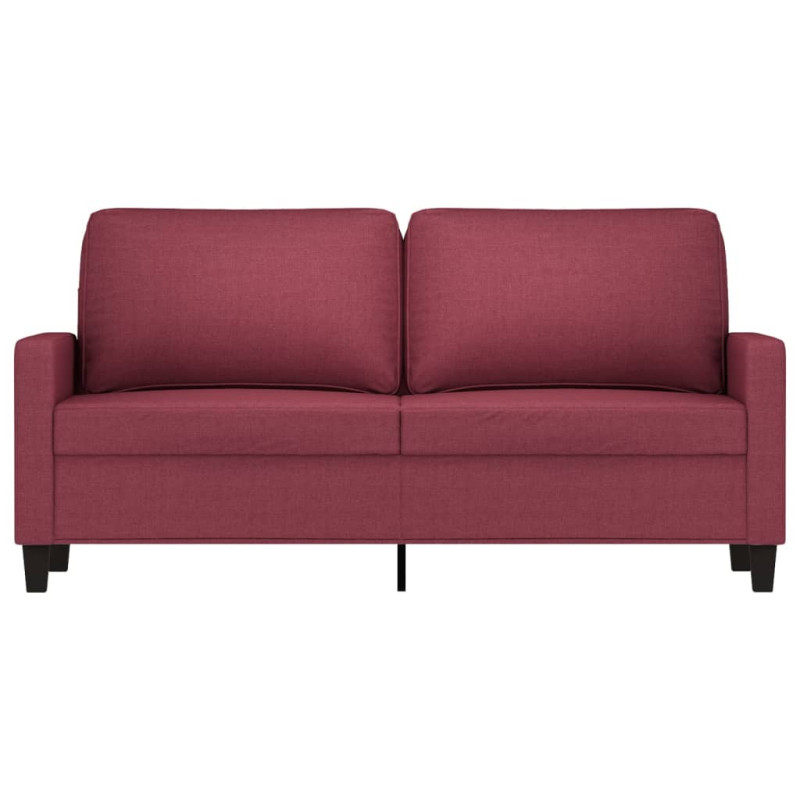 Sofa 2-osobowa, winna czerwień, 140 cm, tapicerowana tkaniną