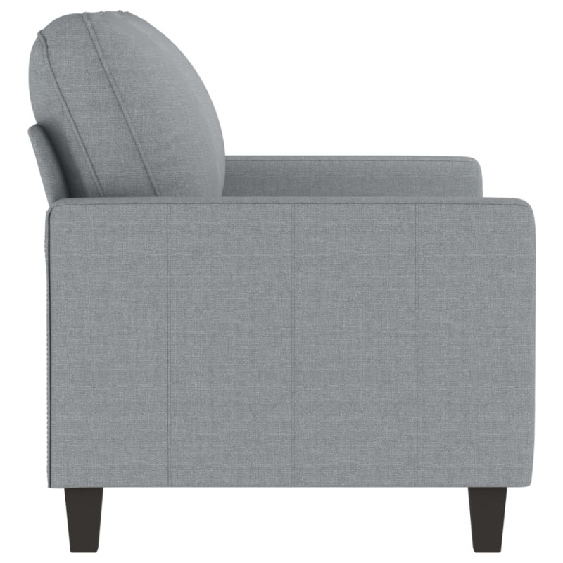 Sofa 2-osobowa, jasnoszara, 120 cm, tapicerowana tkaniną