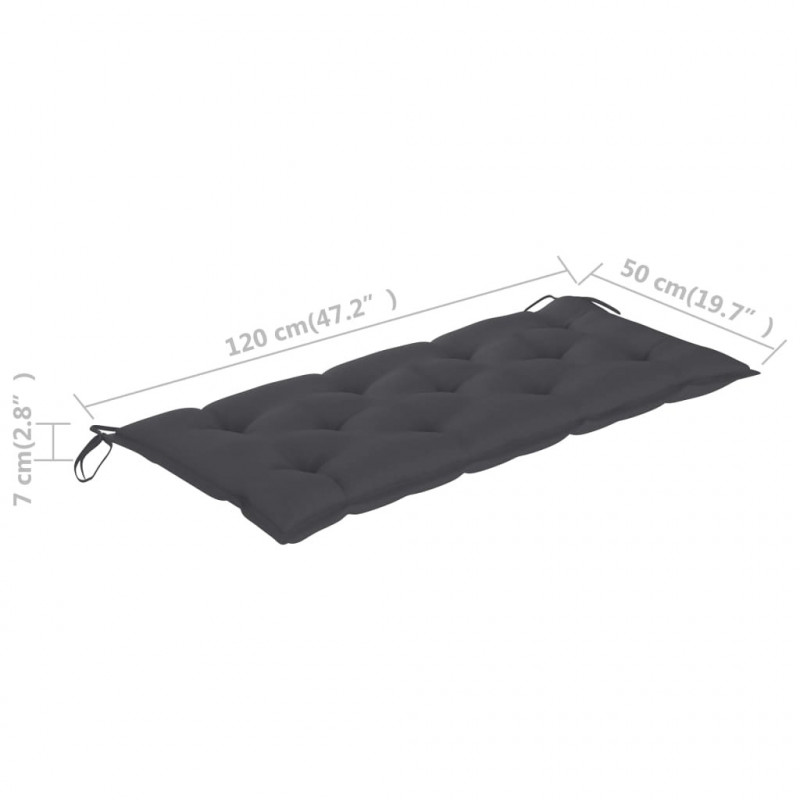 Ławka ogrodowa z poduszką, 120 cm, lite drewno akacjowe