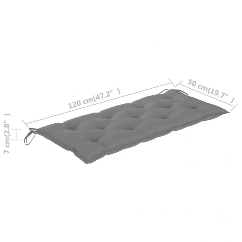 Ławka ogrodowa z poduszką, 120 cm, lite drewno akacjowe