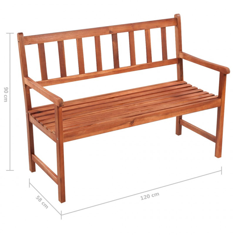 Ławka ogrodowa z poduszką, 120 cm, lite drewno akacjowe