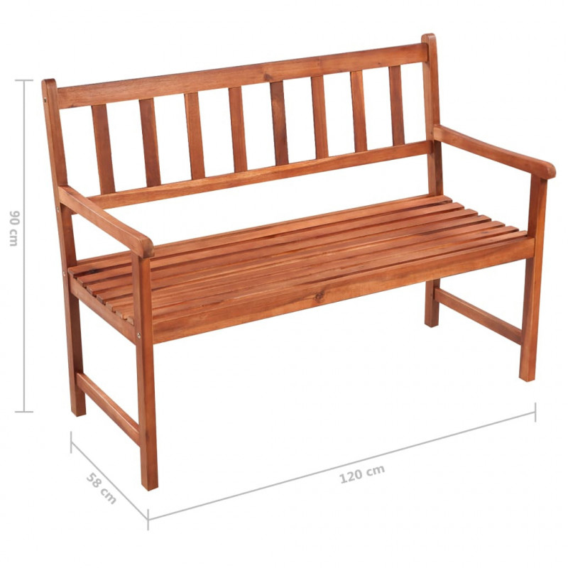 Ławka ogrodowa z poduszką, 120 cm, lite drewno akacjowe