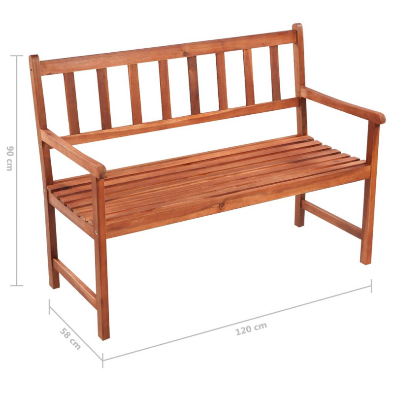 Ławka ogrodowa z poduszką, 120 cm, lite drewno akacjowe