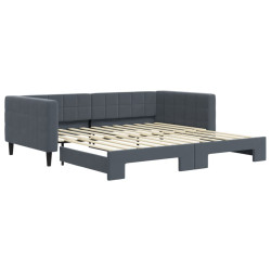 Sofa rozsuwana, ciemnoszara, 100x200 cm, aksamit