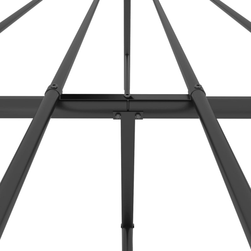 Metalowe łóżko z zanóżkiem, bez materaca, czarne, 160x200 cm
