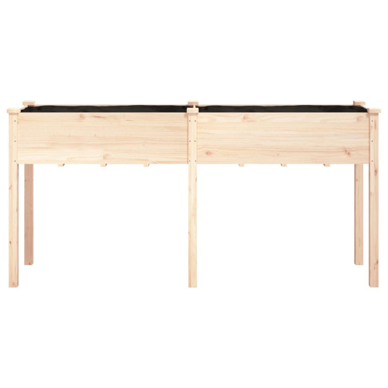 Kwietnik z wyściółką, 161x45x76 cm, lite drewno jodłowe
