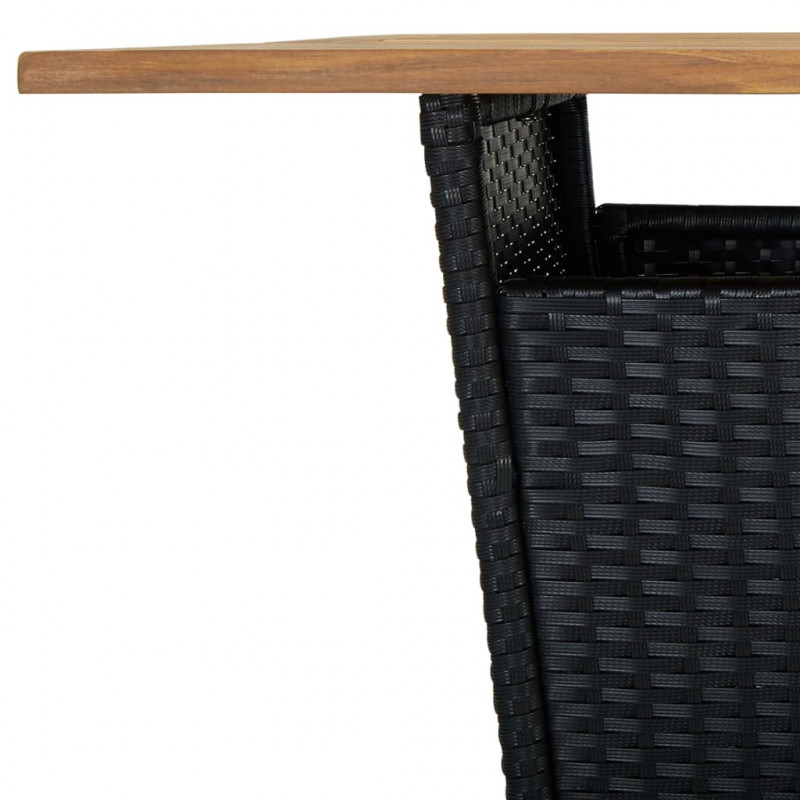 9-cz. zestaw barowy do ogrodu, z poduszkami, rattan PE, czarny