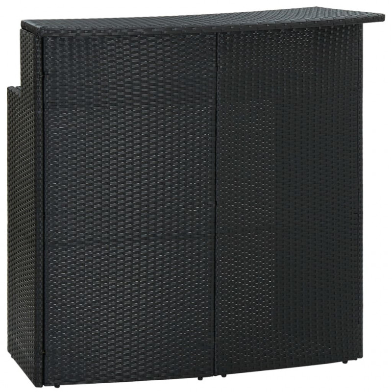 3-cz. zestaw barowy do ogrodu, z poduszkami, rattan PE, czarny