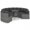 7-częściowa sofa do ogrodu, z poduszkami, polirattan, szara
