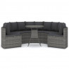 7-częściowa sofa do ogrodu, z poduszkami, polirattan, szara