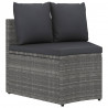 7-częściowa sofa do ogrodu, z poduszkami, polirattan, szara