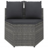 7-częściowa sofa do ogrodu, z poduszkami, polirattan, szara
