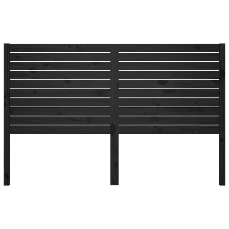 Wezgłowie łóżka, czarne, 156x4x100 cm, lite drewno sosnowe