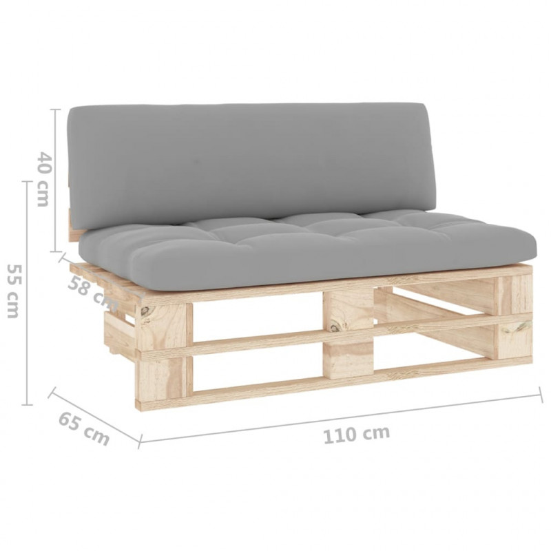 Ogrodowa sofa środkowa z palet, impregnowane drewno sosnowe