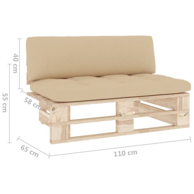 Ogrodowa sofa środkowa z palet, impregnowane drewno sosnowe