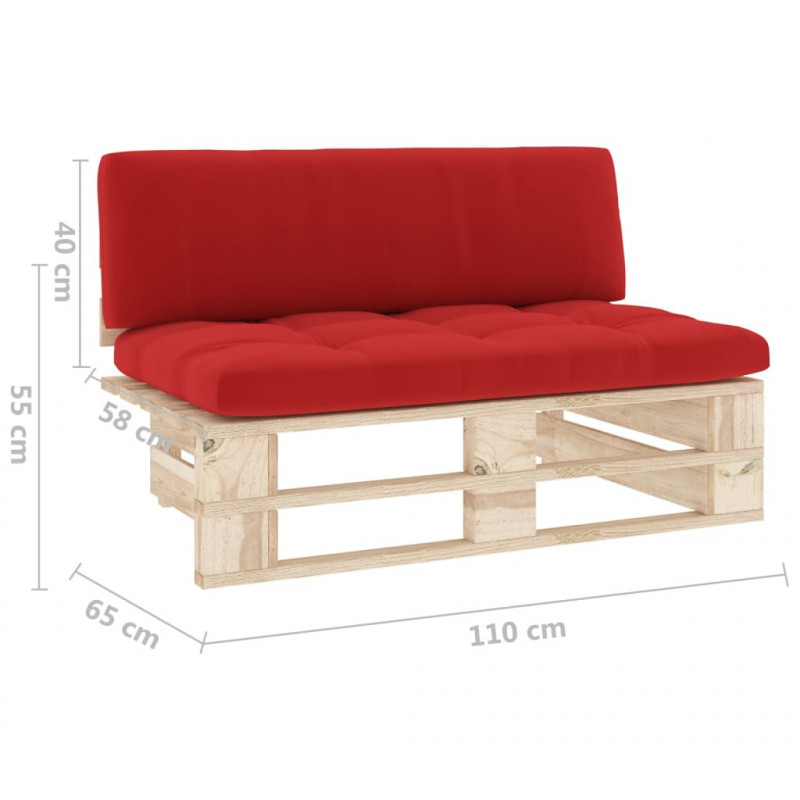 Ogrodowa sofa środkowa z palet, impregnowane drewno sosnowe